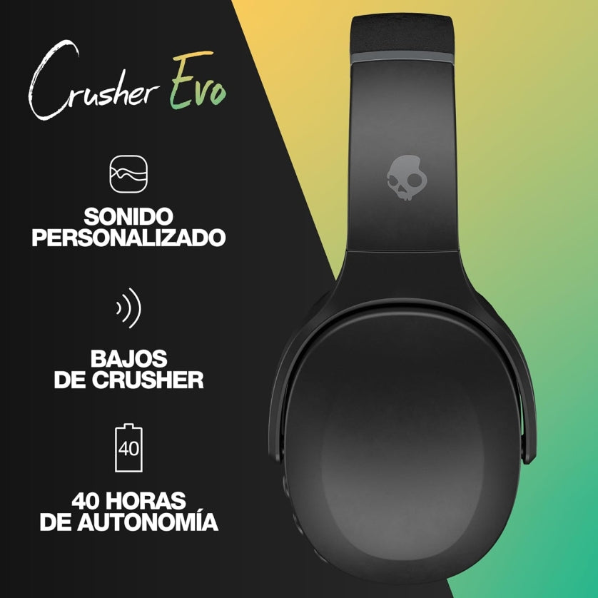 Audífonos Bluetooth Skullcandy Crusher EVO - Black