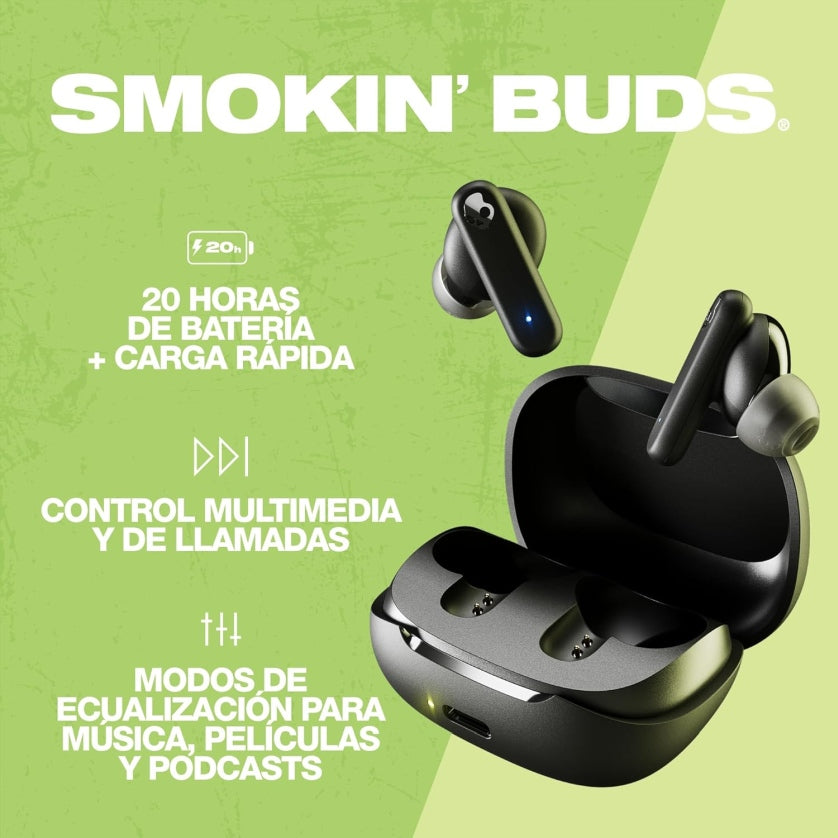 Audífonos Bluetooth TWS Skullcandy Smokin Buds - Timber Black