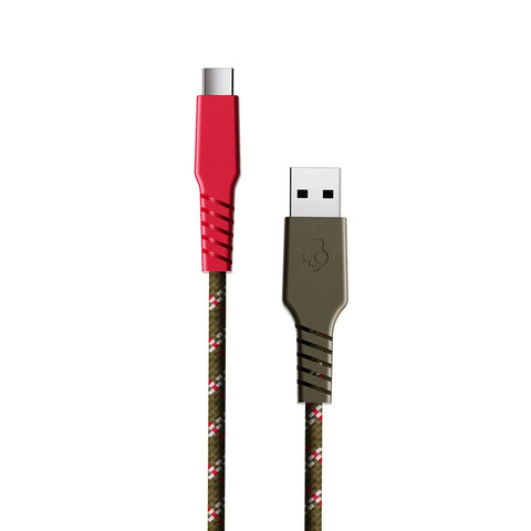 Skullcandy Cable de carga USB Tipo C a Tipo C con doble Trenzado - Green Red