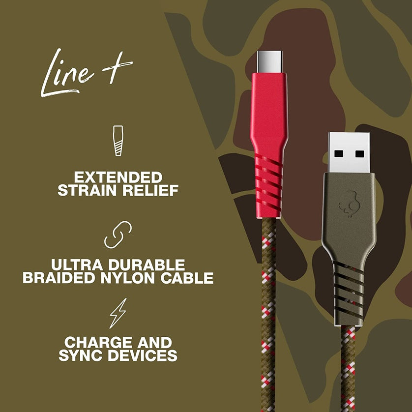 Skullcandy Cable de carga USB Tipo A a Tipo C con doble Trenzado - Green Red