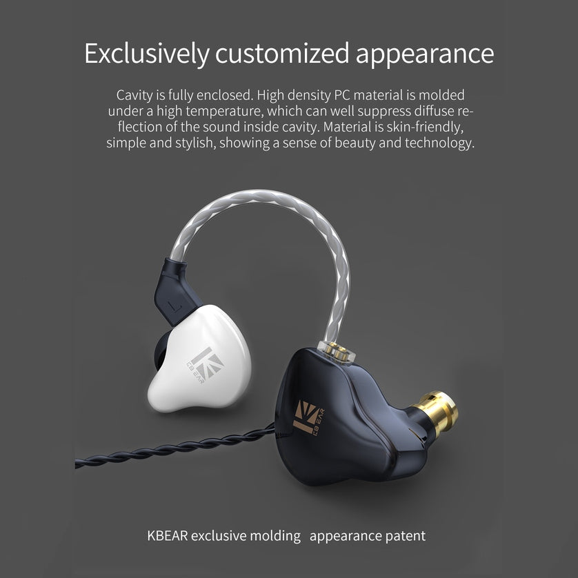 KBEAR - Auriculares KS1 con monitor de oído, auriculares con cable súper  graves, auriculares IEM de sonido cristalino, auriculares con cancelación  de