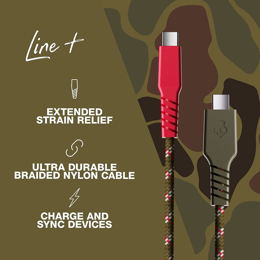 Skullcandy Cable de carga USB Tipo C a Tipo C con doble Trenzado - Green Red