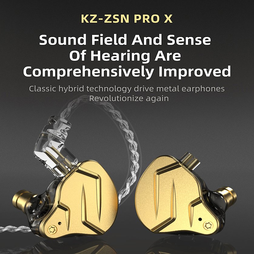 Audífonos Híbridos Profesionales KZ ZSN PRO X - Gold Smoke –